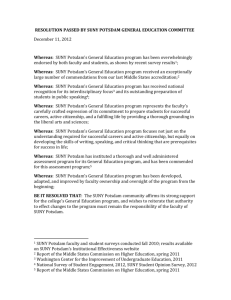 RESOLUTION PASSED BY SUNY POTSDAM GENERAL