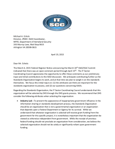 IT SCC Response to the Department of Homeland Security`s ISAO