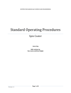 Standard Operating Procedures for Spincoater