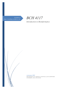 BCH 4117 – Introduction to Bioinformatics