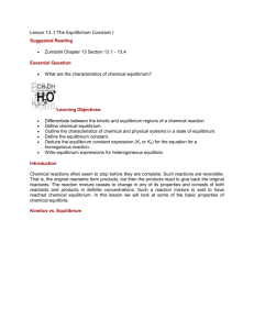 Lesson 13.1 equilibrium constant 1