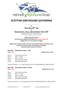 Saturday 18 th July - Retired Greyhound Trust