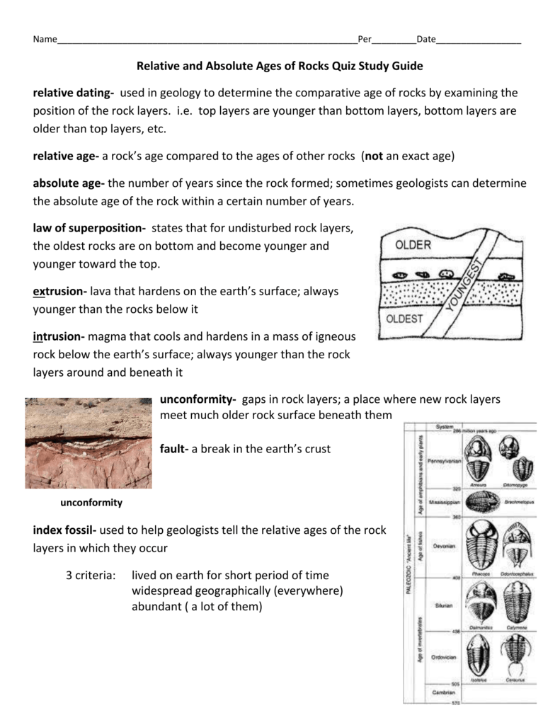 relative-and-absolute-ages-of-rocks-quiz-study-guide