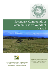 Secondary Compounds - Sustainable Agriculture Research and