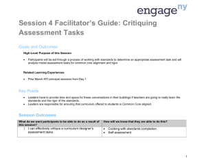 Facilitator`s Guide: Critiquing Assessment Tasks