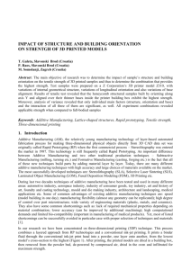 Impact of structure and orientation on strentgh of 3D printed models