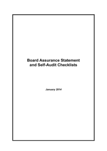 Board Assurance Statement and Self-Audit Checklists