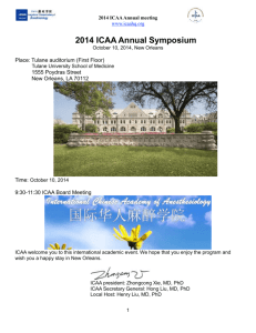 ICAA 2014 Tulene Annual Meeting Program