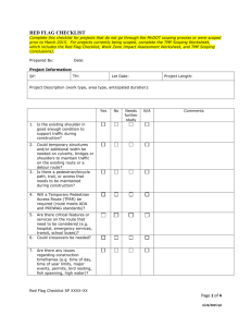 Red Flag Checklist