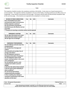 Facility Inspection Checklist