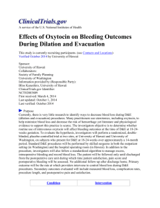 Effects of Oxytocin on Bleeding Outcomes During Dilation and