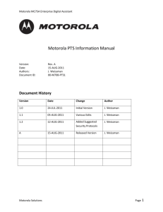 Motorola PTS Information Manual