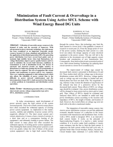 Minimization of Fault Current & Overvoltage in a Distribution System