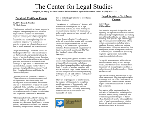 Legal Secretary Certificate Course