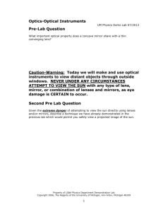 Optics-Optical Instruments - Student Worksheet