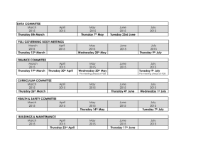 DATA COMMITTEE March 2015 April 2015 May 2015 June 2015