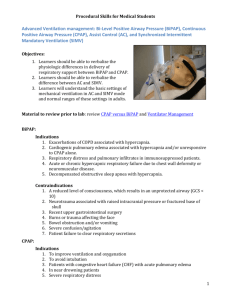 Advanced Ventilation Management: BiPAP, CPAP, AC, and