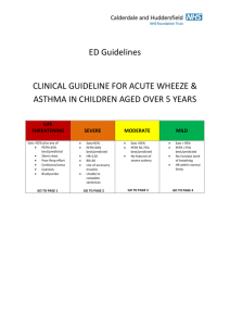 clinical guideline for acute wheeze & asthma in children aged 1