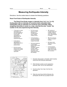 Measuring Earthquake Intensity