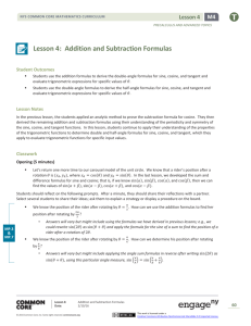 Lesson 4: Addition and Subtraction Formulas