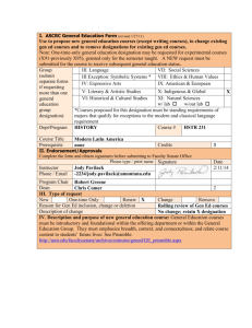 I. ASCRC General Education Form (revised 1/27/11) Use to propose