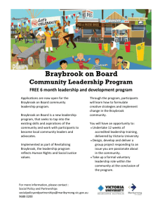 Braybrook on Board Community Leadership Program FREE 6 month