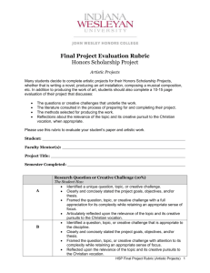 HSP Final Project Evaluation Rubric (Artistic Projects)
