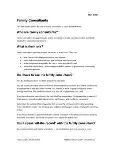 Family Consultants - Family Court of Australia