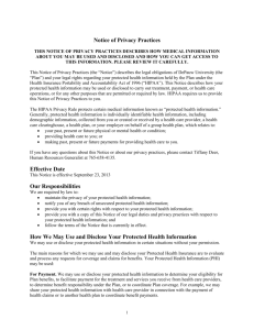 HIPAA Privacy Notice template
