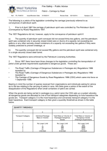 Petrol * Carriage by Road