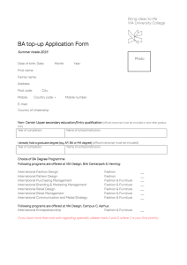 Application form - VIA University College