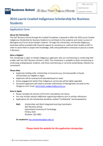Microsoft Word - laurie-cowled-indigenous-scholarship-for