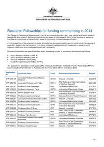 Research Fellowships - for funding commencing in 2014