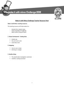 Make it with Mince Challenge Teacher Resource Pack