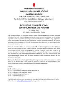 DATA MINING WORKSHOP BY JMP: CONCEPTS, METHODS AND