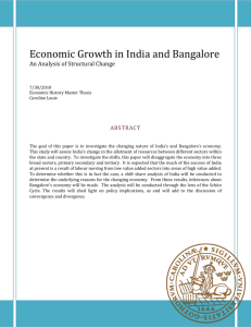 Economic Growth in India and Bangalore