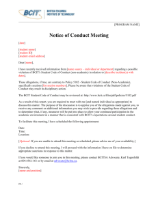Student Conduct Meeting Notice