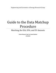 Guide to the Data Matchup Procedure