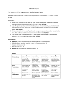 Rubrica de Proyecto Final Assessment of Para Empezar chapter