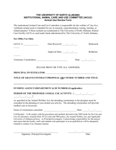 Animal Use Review Form - University of North Alabama