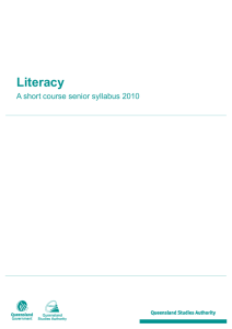 Literacy 2010: Short course senior syllabus