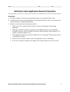 Refractive Index Application Research Questions