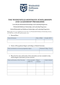Weidenfeld-Hoffmann Scholarships Questionnaire (Word, 258kb)