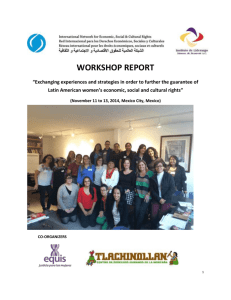 workshop report - ESCR-Net