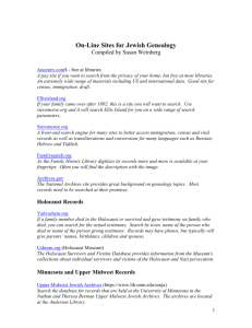 On-Line Sites for Jewish Genealogy