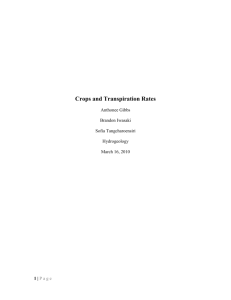 Crops and Transpiration Rates