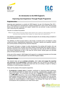 Appendix One - NHS Alliance