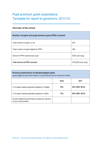 Pupil premium grant expenditure: Template for report to governors
