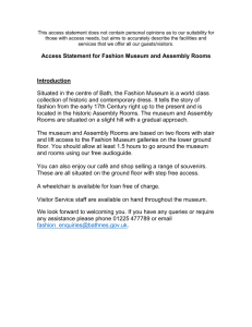 Access Statement for Fashion Museum and Assembly Rooms