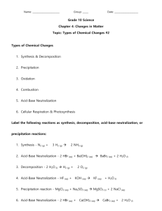 Notes (Chemical Changes 2) - Grade 10